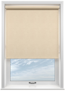 Flori Faux Suede (Blackout), Cream - Roller Blind